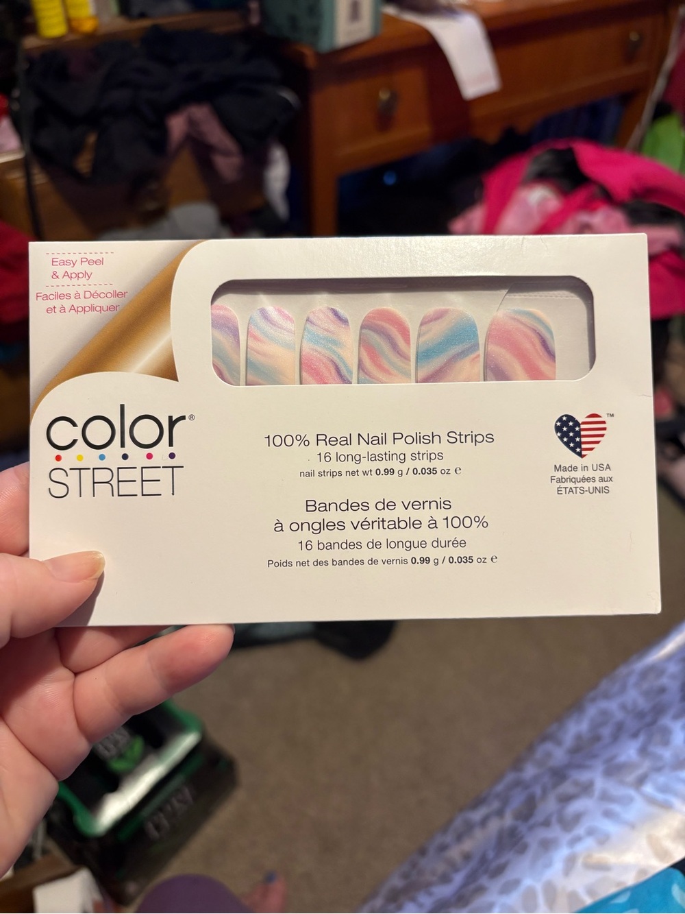 Color Street Pastel Swirl Nail Polish Strips — Pink, Blue & Lavender